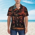thumbnail image 2 of Sikiie Dark Skull King Throne Print Men's Hawaiian Shirt, Summer Beach Button Pocket Short Sleeve T-Shirt,3X-Large, 2 of 7