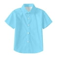 thumbnail image 2 of Kiijoy Little Boys Button Down Shirt Solid Short Sleeve Casual Vacation Shirt, Sizes 3-13, 2 of 5