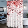 thumbnail image 5 of Red Polka Dot Fabric Shower Curtain for Bathroom Watercolor Red Gradient Waterproof Polyester Bath Curtain with 12 Hooks Washable Shower Curtain with Grommets 72"x72", 5 of 9