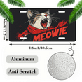 thumbnail image 2 of 1 Pcs 2D Flat License Plate Covers & Frames, Cat with Scarf and Meowie For Decorative Front, Waterproof For Decoration Aluminum License Plate Covers & Frames Cover For Men Women, 12" X 6", 2 of 7