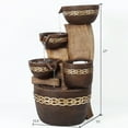 thumbnail image 6 of LuxenHome Brown Resin Tiered Pots Patio Fountain, 6 of 10