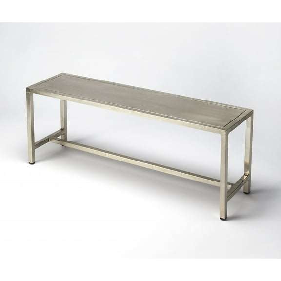 Sleek Modern Brushed Nickel Bench
