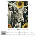 thumbnail image 4 of Qinduosi Highland Cow Fleece Throw Blanket Sunflower Floral Western Cow Bull Sherpa Blanket for Bed Couch Sofa Girls Farmhouse Wildlife Animal Plush Blanket Soft Black Fuzzy Blanket Room DecorThrow, 4 of 6