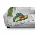 thumbnail image 3 of Avocado Soft Flannel Fleece Blanket, Vintage Style Healthy Fresh Avocado Juice for Diet and Slices of Fruit Illustration, Cozy Plush for Indoor and Outdoor Use, 50" x 60", Multicolor, by Ambesonne, 3 of 6
