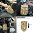 thumbnail image 7 of Renewold Hippie Flower Orange Cyan Car Seat Covers Full Set, Groovy Flower Steering Wheel Safe Belt Pads Handbrake Cover Set Coasters Garbage Container Rear View Mirror Center Console Pad, Set of 14, 7 of 7
