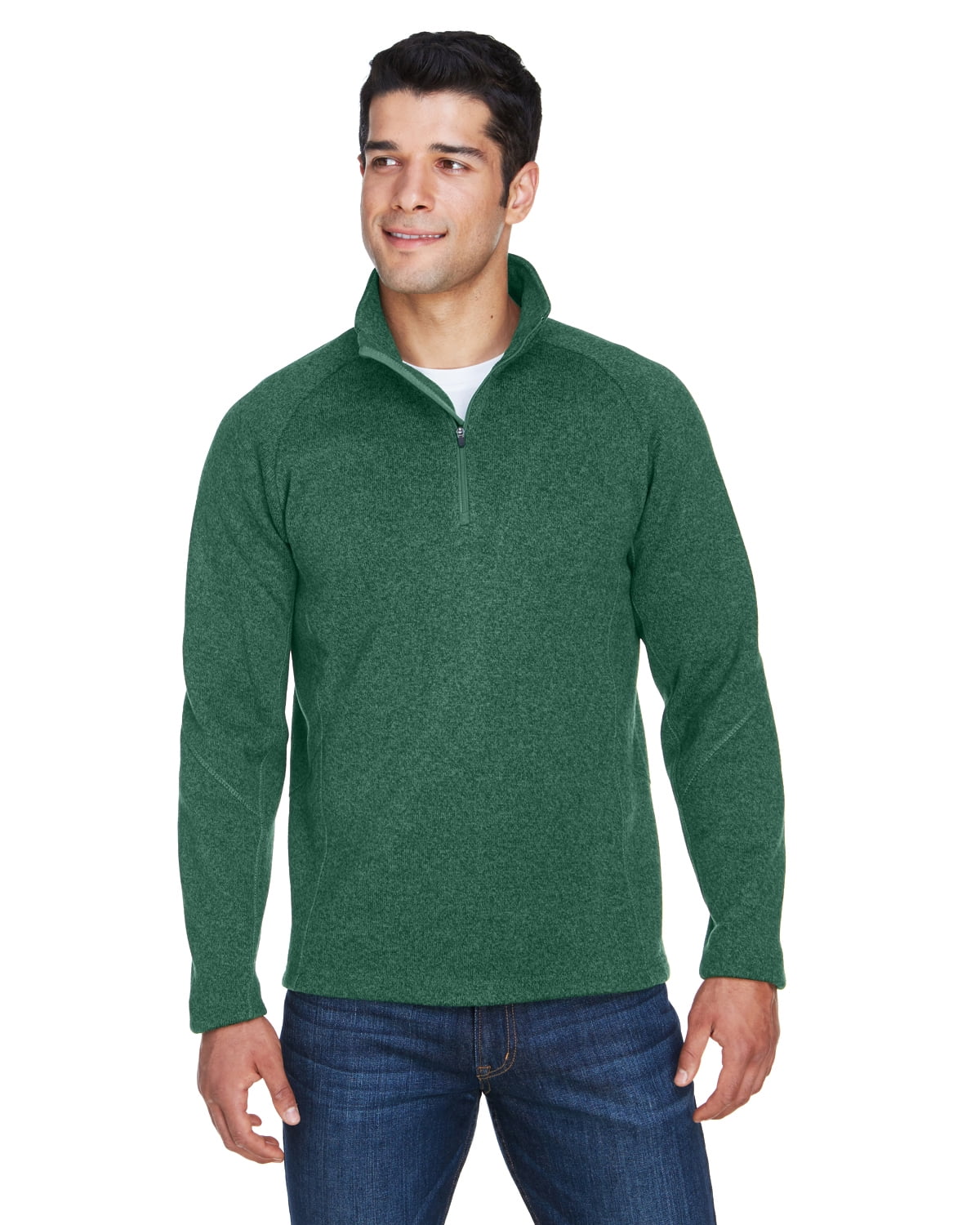 Luiheid accumuleren gek Devon & Jones Adult Bristol Sweater Fleece Quarter-Zip - DG792 - Walmart.com