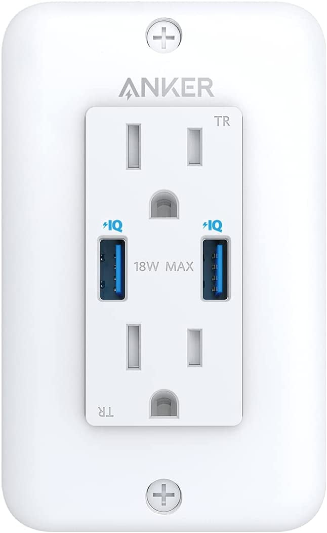 Anker USB Outlets Charger, PowerExtend USB Wall Outlet, 2-Outlets and 2 USB-A,PowerIQ, easy Installation, Wall Included, ETL Listed - Walmart.com