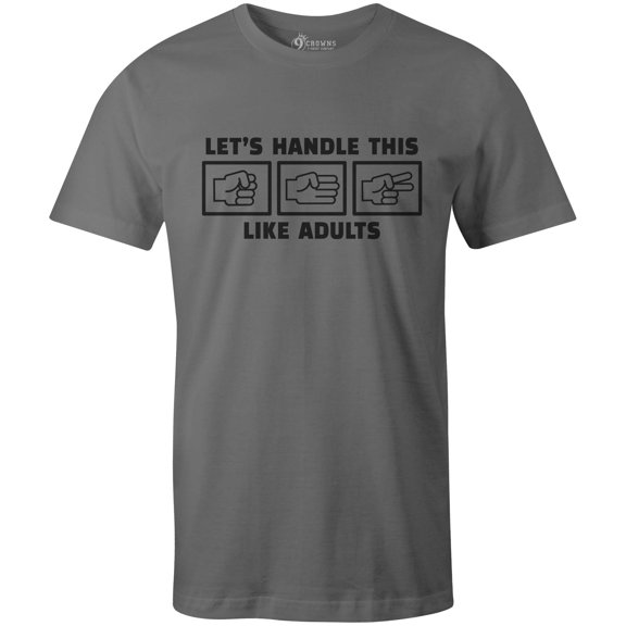 9 Crowns Tees Rock Paper Scissors Funny Sarcastic T-Shirt (Handle Unisex Metal, Small)