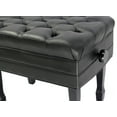 thumbnail image 2 of Genuine Leather Adjustable Piano Bench by Griffin Black Solid Wood Vintage Style & Heavy-Duty Ergonomic Keyboard Stool Cushion Seat With Storage Space Home Vanity Bench or Musicians Guitar Chair, 2 of 14