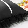 thumbnail image 4 of Unique Bargains Faux Fluffy Zipper Closure Cushion Covers Throw Pillow Covers (2 Count) Black 18" x 18", 4 of 6