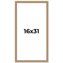 16x31 Frame Brown 60's Wooden Cabinet Solid Wood Picture Frame | 1 Inch Moulding Width | Complete