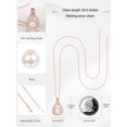 thumbnail image 5 of TANGPOET Sterling Silver Rose Gold Plated White Pearl Necklace Women, 5 of 5