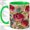 Green, variant on Stained Glass Rose Accent Mug, 11oz Ceramic Coffee Cup for Rose Lovers