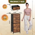 thumbnail image 3 of Cómoda alta WLIVE de 6 cajones para dormitorio con papeleras de tela, color marrón, 3 of 9