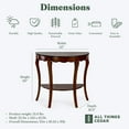 thumbnail image 3 of All Things Cedar Wood Half Moon Accent Console Table, Storage Shelf, Cherry, 3 of 9