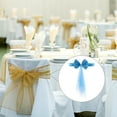 thumbnail image 6 of Uxcell Stretch Satin Chair Sashes Bows Chair Bands Decoration Mesh Yarn Floating Tied Blue 6, 6 of 6