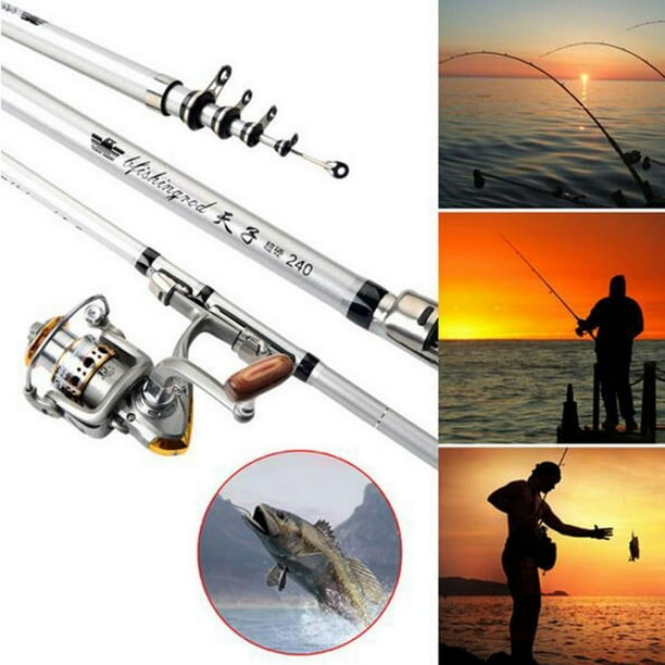Telescopic Fishing Rod Collapsible Backpacking Fishing - Reel 