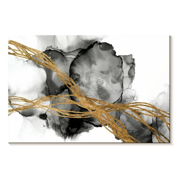 Elephant Stock Matrix Undulation I Wall Art - Horizontal Canvas Wall Art - Living Room Wall Decor - Abstract Canvas - Black And Gray Decor By Jennifer Goldberger - 12" x 8"