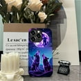 thumbnail image 5 of Punmada Compatible with iPhone 14 Pro Max Matte Case For Girl Boy Full Body Protective Hard Shell Esthetics Pattern Purple Moon Wolf, 5 of 7