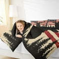 thumbnail image 4 of Homewish Safari Deer Silhouette Bedding Comforter Set,American Flage Pattern Twin Comforter Sets,Red Beige Black Bedding Set For Boys Teens,Super Cozy Room Decor Reversible,2 Pieces, 4 of 8