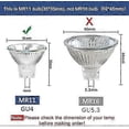 thumbnail image 2 of Pack MR11 GU4 20W 12V Halogen Reflector Bulb, Warm White 2700K, Dimmable Halogen Spotlight 35mm Diameter, 250LM, GU4 Bi-Pin Base, 30Beam Angle, 35mm*, 2 of 5