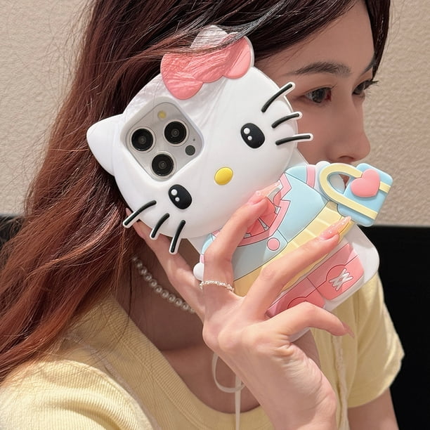 Cute Cartoon 3D Stereo Kuromi Hello Kitty Phone Case for IPhone 16