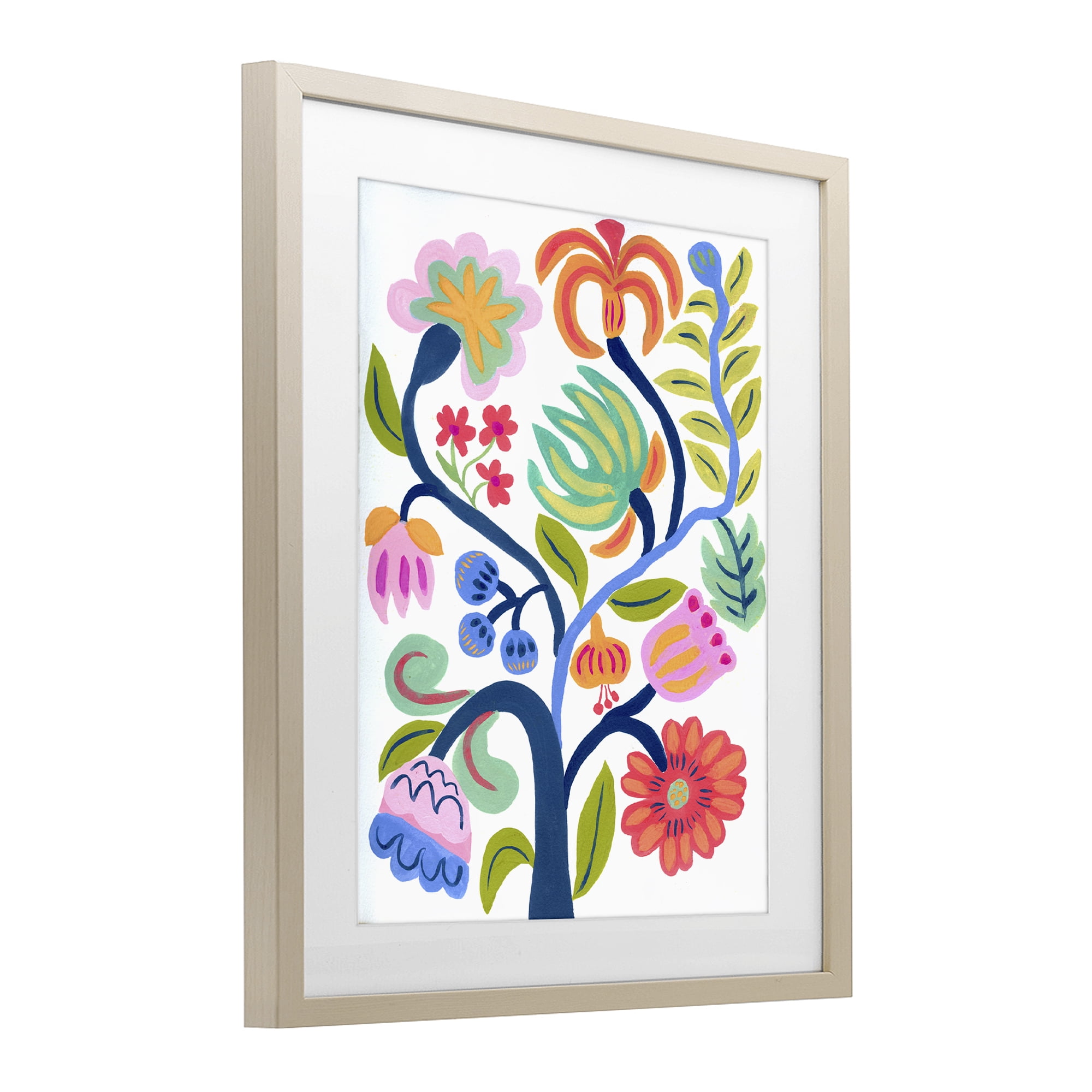 Stupell Industries Boho Blue Tree Birch Framed Print Under Glass, design by Suzanne Allard