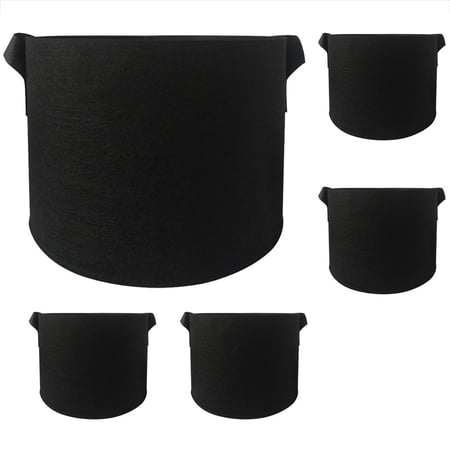 ZTTD Round Fabric Pots Pouch Root Container Grow Bag Aeration Pot Container 5pc A