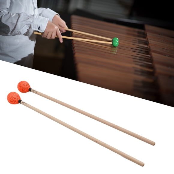 Marimba Mallets, 1 Pair Durable Medium Hard Marimba Mallets With Maple Handle For Percussion Playing