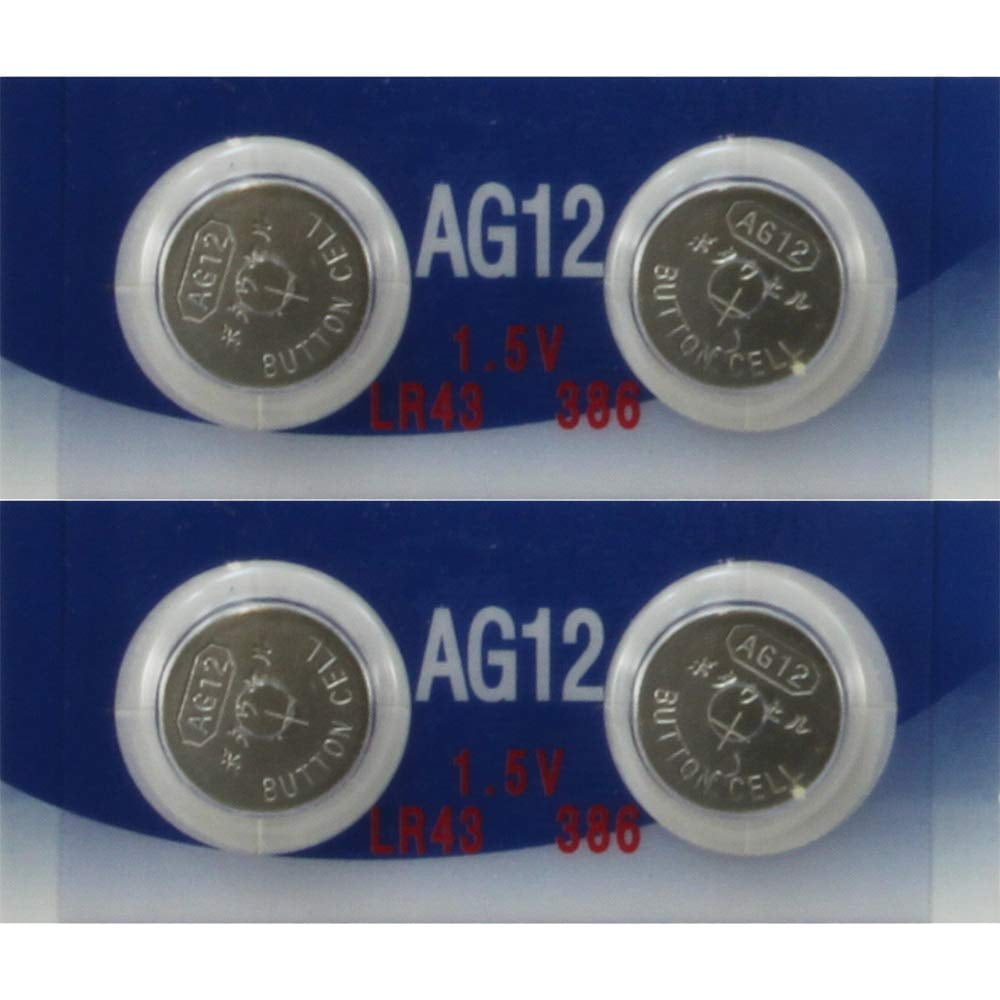 EBC Battery AG12 386 Button Cell Watch Batteries (4 Pack)
