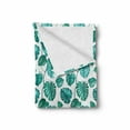thumbnail image 2 of Green Leaf Soft Flannel Fleece Throw Blanket, Tropical Palm Tree Leaves Exotic Hawaiian Foliage Rainforest Jungle, Cozy Plush for Indoor and Outdoor Use, 70" x 90", Sea Green Teal White, by Ambesonne, 2 of 6
