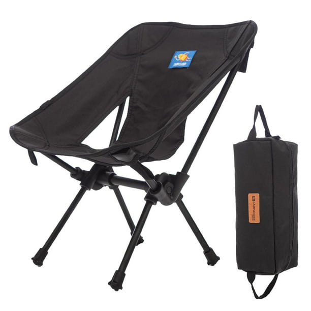 Heavy Duty Travel Camping Silla Taburete Plegable Sillón Respaldo Silla Portátil Libre Asiento para , Pesca, Senderismo, Negro Sunnimix Sillas de exterior