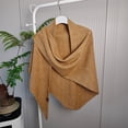 thumbnail image 4 of ManxiVoo Ladies High End Wool Blend Large Shawl with Sequins Versatile for Autumn Winter Warmth Triangular Scarf and Neck Protecting Knitted Vest Yellow, 4 of 4