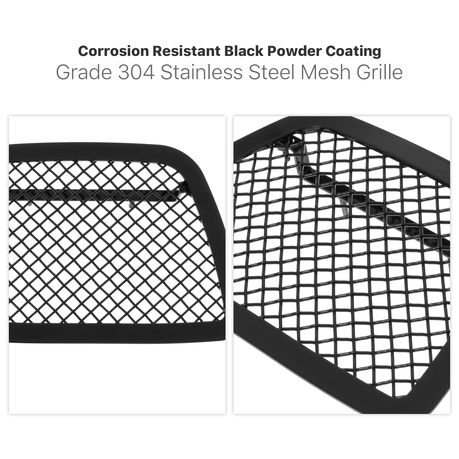 YH-Max Chrome Steel Mesh Grille Insert For 2007-2014 Chevy Tahoe/Avalanche/Suburban – Lower Bumper, 2 Piece Set, Bolt-On