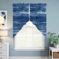 thumbnail image 6 of Navy Blue Swag Valances for Windows 2 Pack Modern Abstract Gradient Blue Lines Texture Swag Kitchen Curtains 36 Inches Long Rod Pocket Short Window Treatment for Kitchen Bathroom 36"x36", 6 of 9