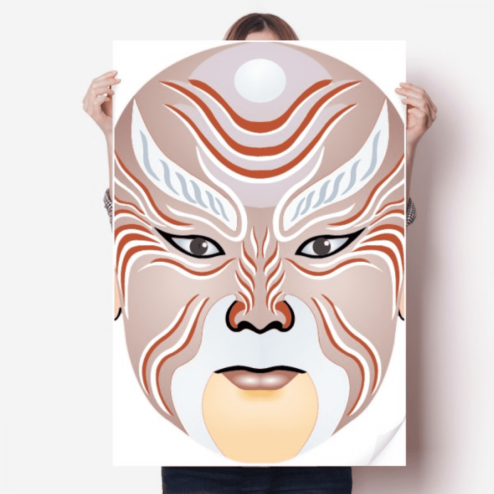Peking Opera Head Colorful Weishuihe Sticker Decoration Poster Playbill