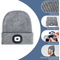 thumbnail image 3 of Unisex Beanie Hat with Light, USB Rechargeable LED Headlamp Hat Night Light Cap Christmas Stocking Stuffers Gifts for Men Dad Father Husband (Grey), 3 of 7