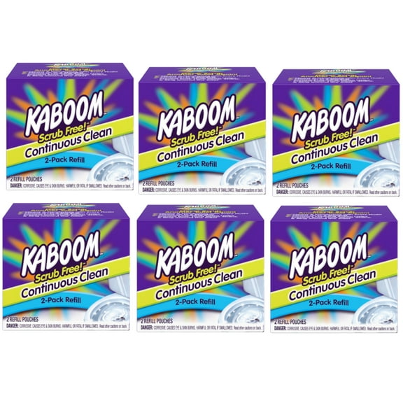 Kaboom Scrub Free! Continuous Clean Toilet Cleaning Refill (Pack of 2) - 6 Pack