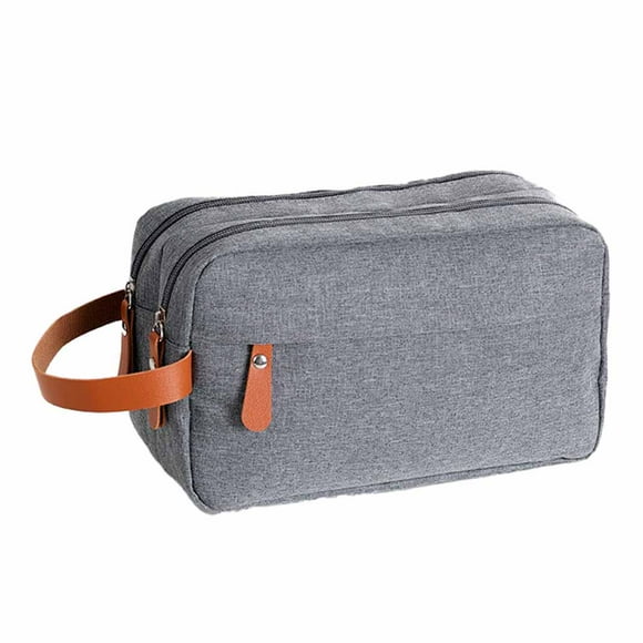 ZheElen Men Wash Bag Zipper Toiletry Storage Holder Carrier Container Handbags Gray 25*15*10cm