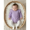 thumbnail image 6 of Miaouyo Infant Baby Girl Fall Winter Sweater Romper 0 3 6 9 12 Months Solid Color Round Neck Long Sleeve Knit Jumpsuit, 6 of 9