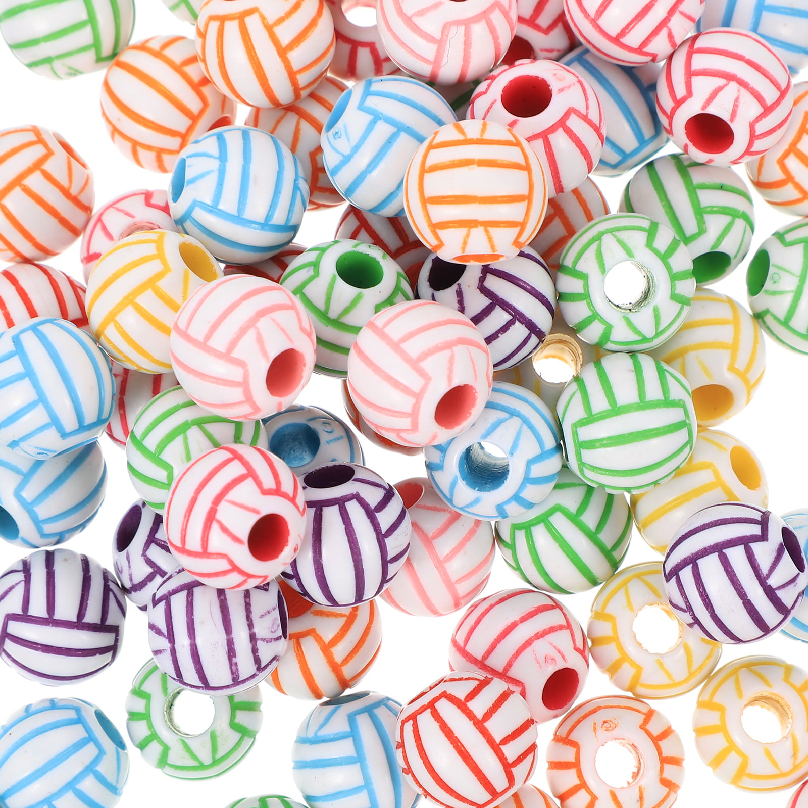 Glass Beads for Jewelry Making Volleyball Beads for Bracelet Sport 1 lb