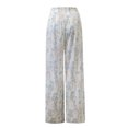thumbnail image 4 of Lilgiuy Fashion Womens Casual Cotton Print Pants Straight Wide Leg Trousers Pants Petite Classic Allure Fit Proportioned Pant, 4 of 5