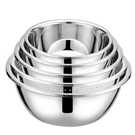 

TOYMYTOY 5Pcs Stainless Steel Vegetable Washing Basin Rice Washing Sieve Cleaning Basins