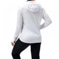 thumbnail image 3 of Women's UPF 50+ UV Sun Protection Clothing White SPF Long Sleeve Sun Shirt for Women with Pocket Hiking Outdoor Jacket, 3 of 7