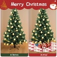 thumbnail image 4 of 48 Inch Christmas Tree Skirt – Velvet Plush Tree Mat, Soft Thickened Polyester with Red Ties, Single-Sided Printing, Available in 30in/36in/48in, Perfect for Holiday Xmas Tree Decoration, 4 of 7