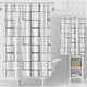 thumbnail image 1 of Cortina de ducha de plástico con ganchos (8 unidades), impermeable, 180 x 120 cm, sin agujeros para una fácil instalación, color blanco, para baño y ventana., 1 of 6