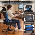 thumbnail image 3 of Pinmoco Ergonomic Office Chair with Footrest, High Back Mesh Desk Chair with Flip-up Arms and Lumbar Support, Black Mesh, 3 of 10