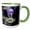 Green/White, variant on 3drose, Waterlily Purple Bloom and a Passing Bee, 11oz Magic Transforming Mug