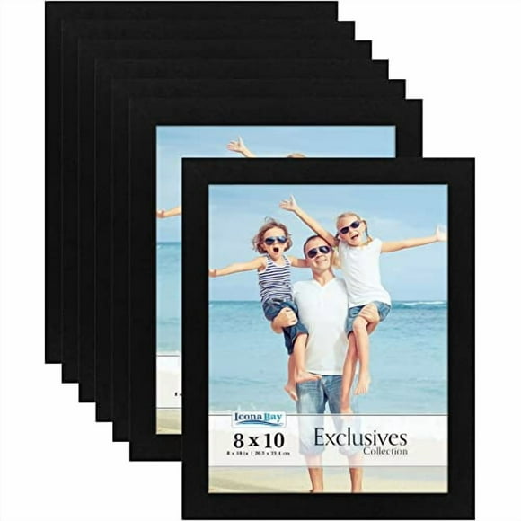 Icona Bay Cadres Photo 8x10 (Noir, Lot de 12), Cadre Photo en Composite de Bois Robuste 8 x 10, Design Épuré, pour Table Ou Montage Mural, Collection Exclusives