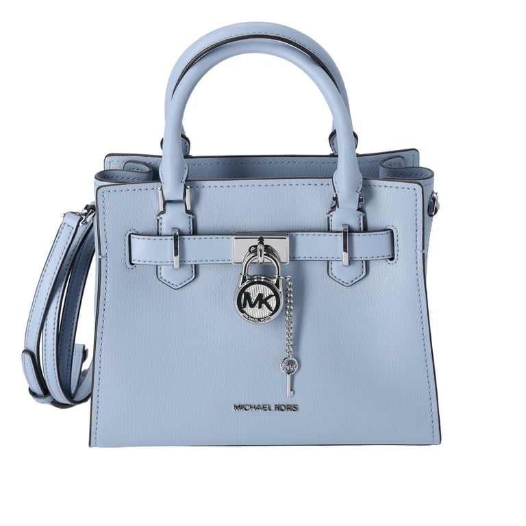 Michael Kors Hamilton Small Satchel Crossbody, Pale Blue Pebbled - Main Image